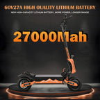 GT08 Electric Scooter for Adults, 60V27AH,Dual Motor Commuter with 40 Miles Range, Dual Brake System, Shock Absorption, 11" Vacuum Off-Road Tires, Folding E-Scooter - Orange image 4