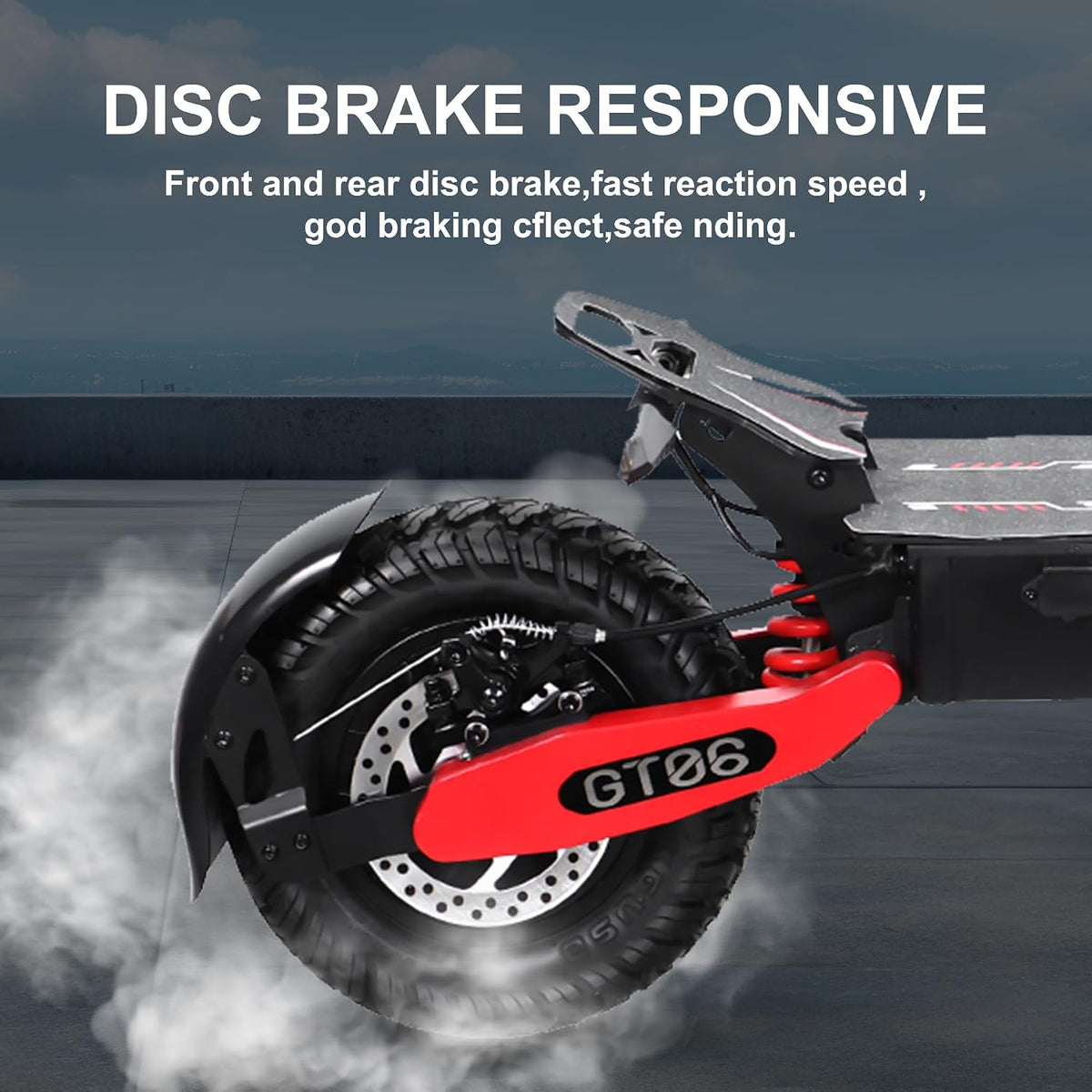 DOF Electric Scooter for Adults, 48V 13Ah Battery 1200W Rear-Wheel Drive, 11" Tubeless Off-Road Tires, Disc Brake System, Enhanced Shock Absorption, 3-Speed Modes, Finger Throttle, Key Lock Anti-Theft - image 3
