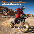 Y66 Electric Dirt Bike for Teens & Adults, 3000W Peak Ebike, 48V 30Ah, 31MPH & 30Mile Electric Motorcycle, 12"/10" Off-Road Tire E-Bike, Hydraulic Disc Brake, Full Suspension