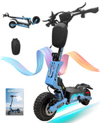 GT08 Electric Scooter for Adults, 60V27AH,Dual Motor Commuter with 40 Miles Range, Dual Brake System, Shock Absorption, 11" Vacuum Off-Road Tires, Folding E-Scooter - Blue image 1