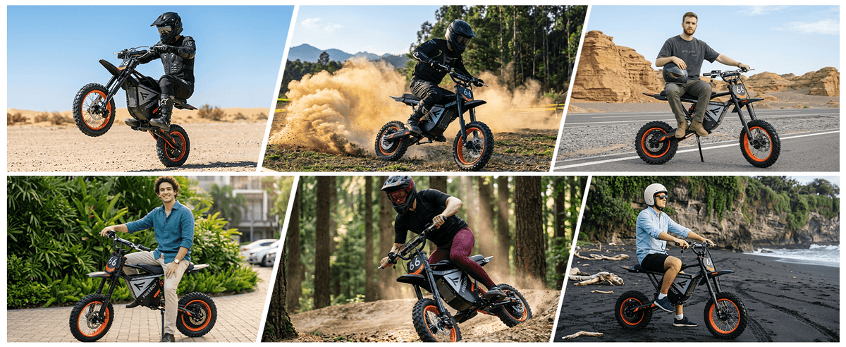 Y66 Electric Dirt Bike for Teens & Adults, 3000W Peak Ebike, 48V 30Ah, 31MPH & 30Mile Electric Motorcycle, 12"/10" Off-Road Tire E-Bike, Hydraulic Disc Brake, Full Suspension