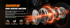 Y66 Electric Dirt Bike for Teens & Adults, 3000W Peak Ebike, 48V 30Ah, 31MPH & 30Mile Electric Motorcycle, 12"/10" Off-Road Tire E-Bike, Hydraulic Disc Brake, Full Suspension