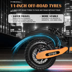 GT08 Electric Scooter for Adults, 60V27AH,Dual Motor Commuter with 40 Miles Range, Dual Brake System, Shock Absorption, 11" Vacuum Off-Road Tires, Folding E-Scooter - Orange image 9